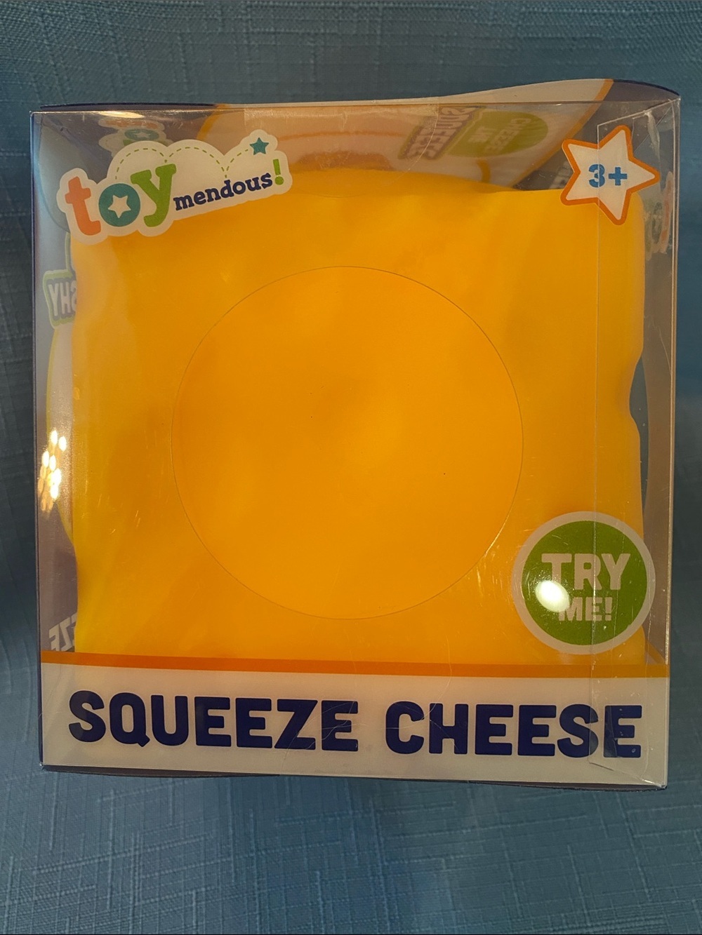 Toymendous Squeeze Cheese Squishy Toy Yellow Sensory Fidget